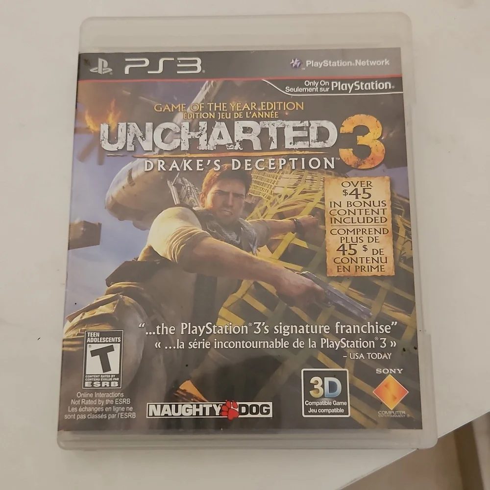 Sony Uncharted Game Set for PS3 - Black and Yellow